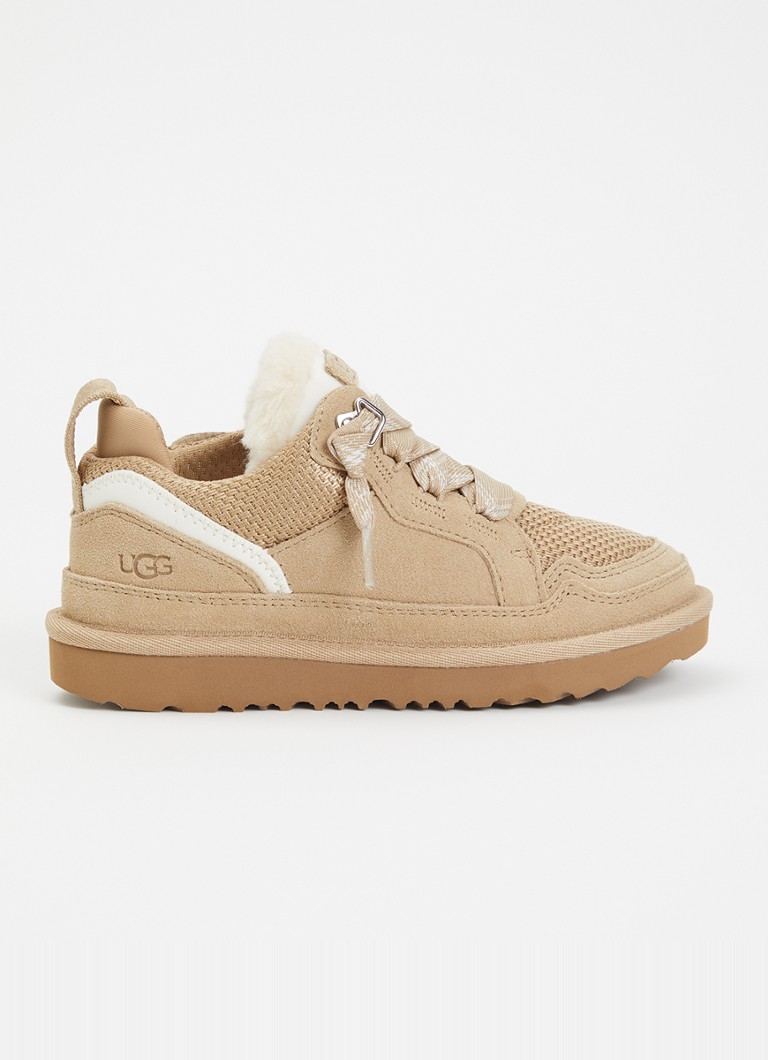 UGG Meisjes Lowmel sneaker met suède details in de kleur Donkerbeige, maat: 22