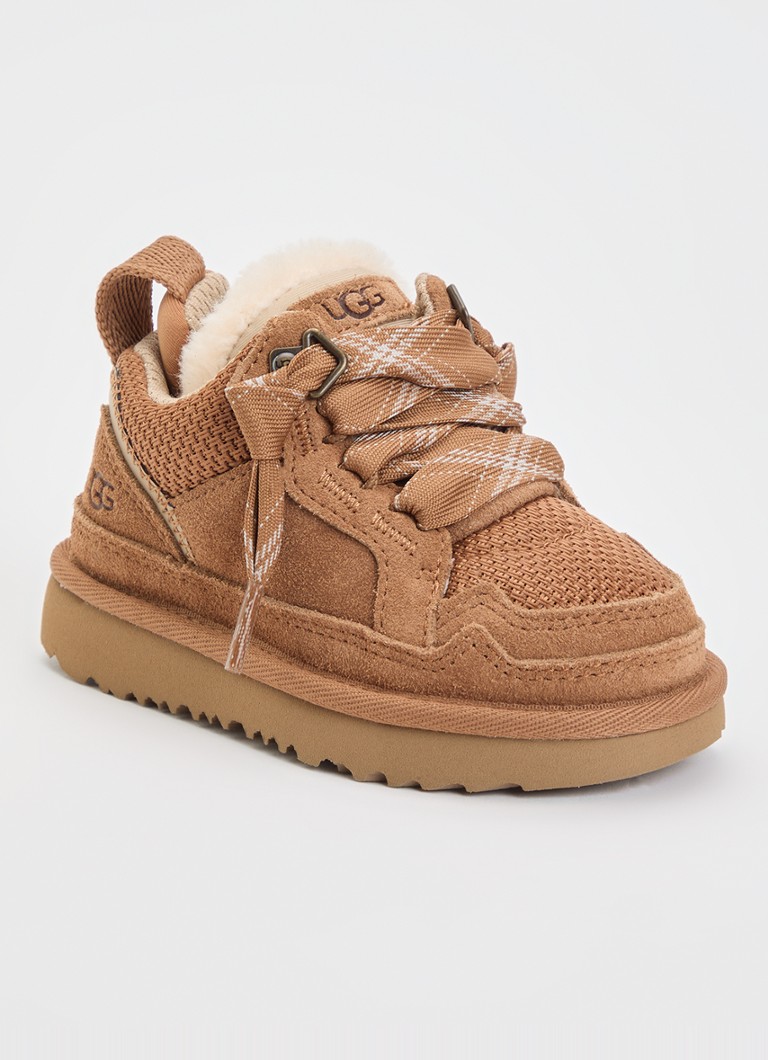 UGG Meisjes Lowmel sneaker met suède details in de kleur Camel, maat: 23,5