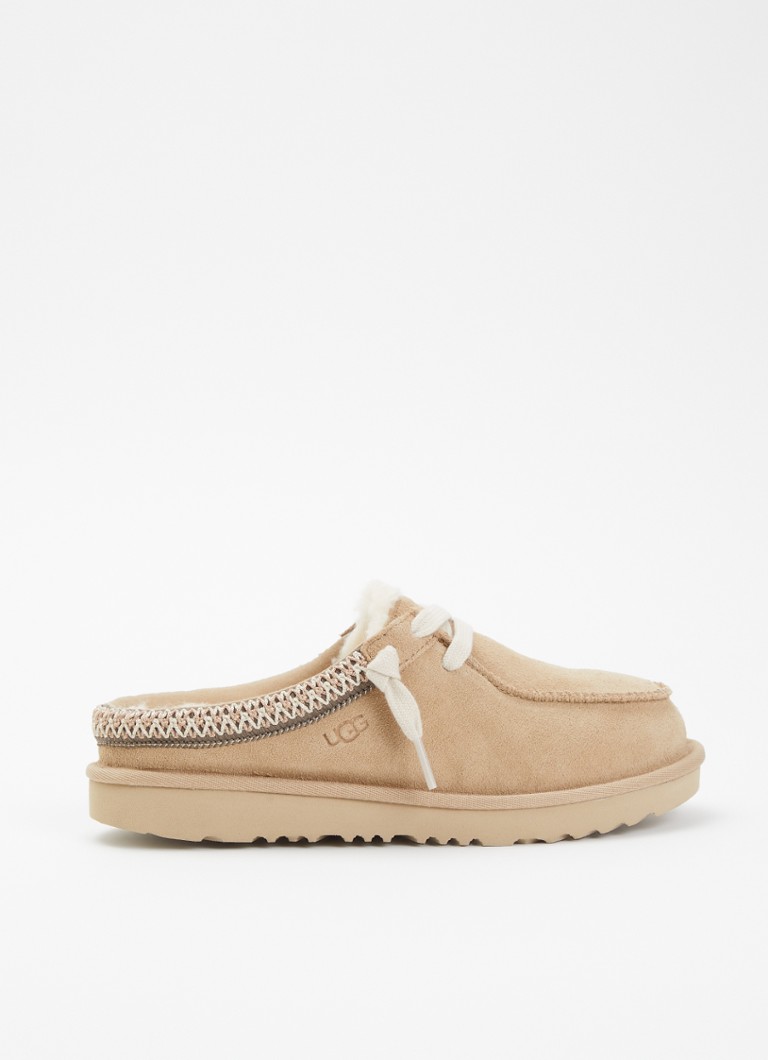 UGG Jongens Tasman instapper van suède in de kleur Beige, maat: 35