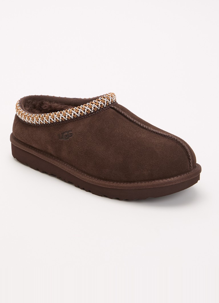 UGG Meisjes Tasman II instapper van suède in de kleur Donkerbruin, maat: 31