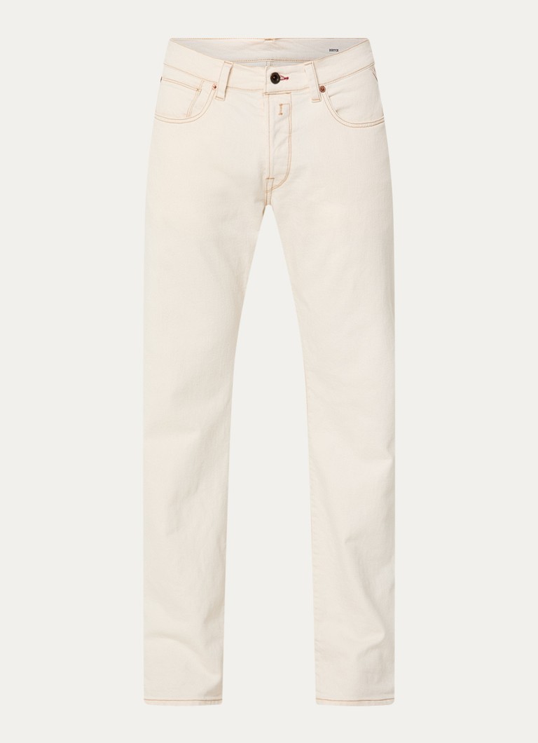 Replay Heren Deryck straight leg jeans met steekzakken in de kleur Gebroken wit, maat: W32/L32