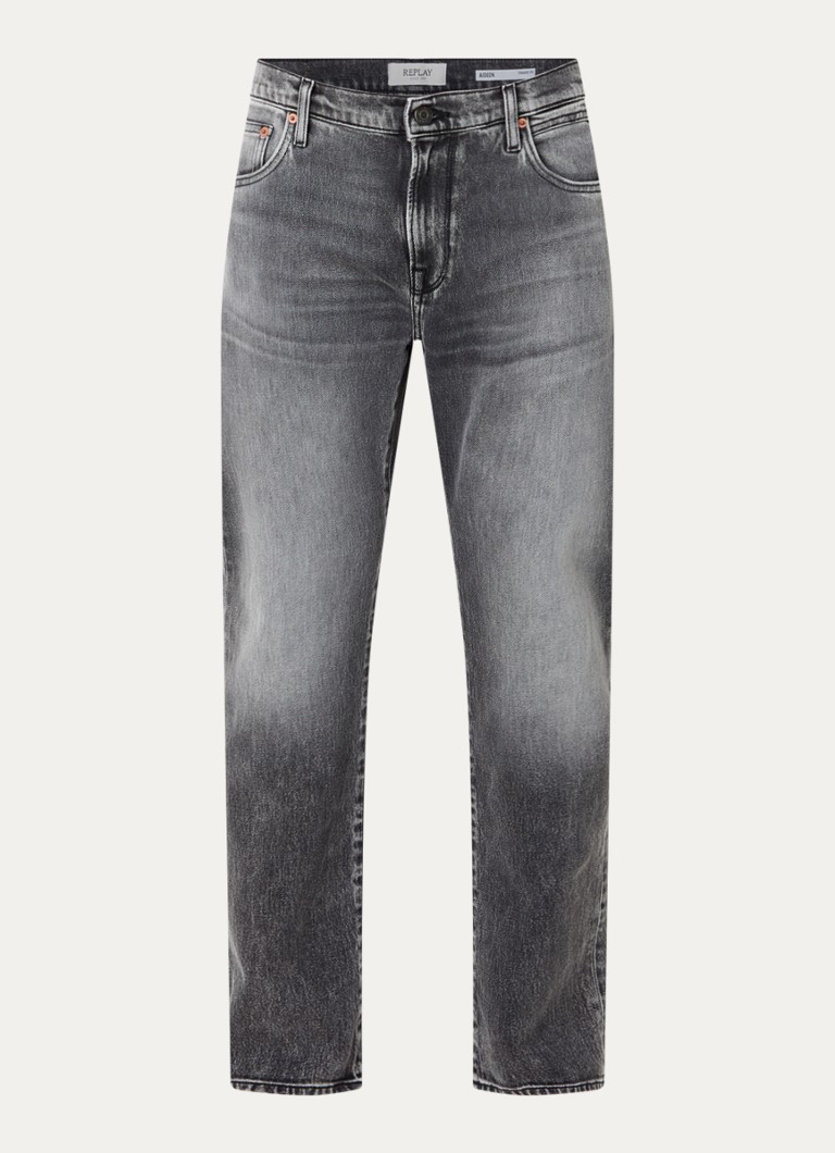 Replay Heren Aideen slim fit jeans met gekleurde wassing in de kleur Grijs, maat: W30/L32