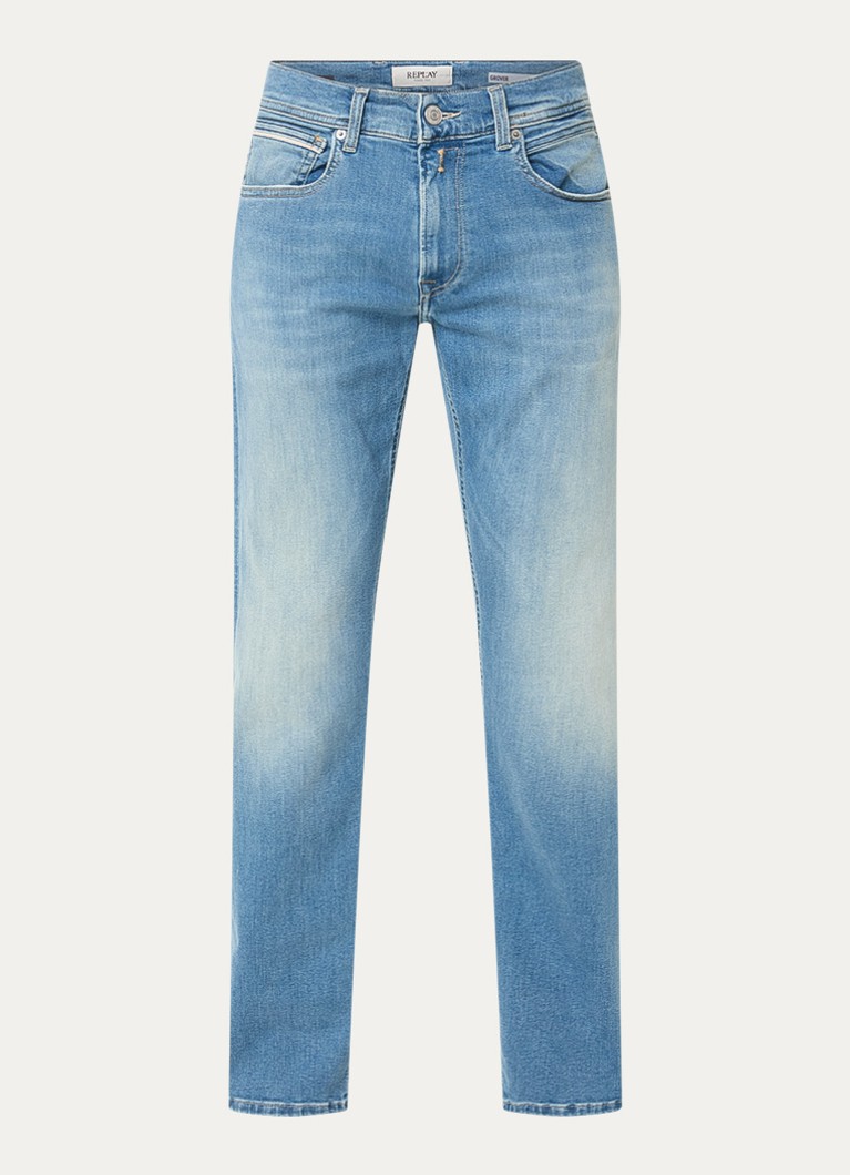 Replay GROVER PANTS - Straight leg jeans - blue denim/blauw denim