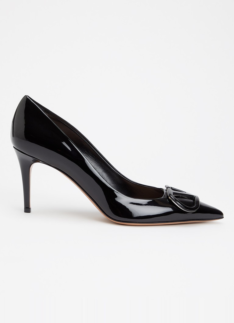 Valentino Garavani Dames VLogo Signature pump van lakleer in de kleur Zwart, maat: 39