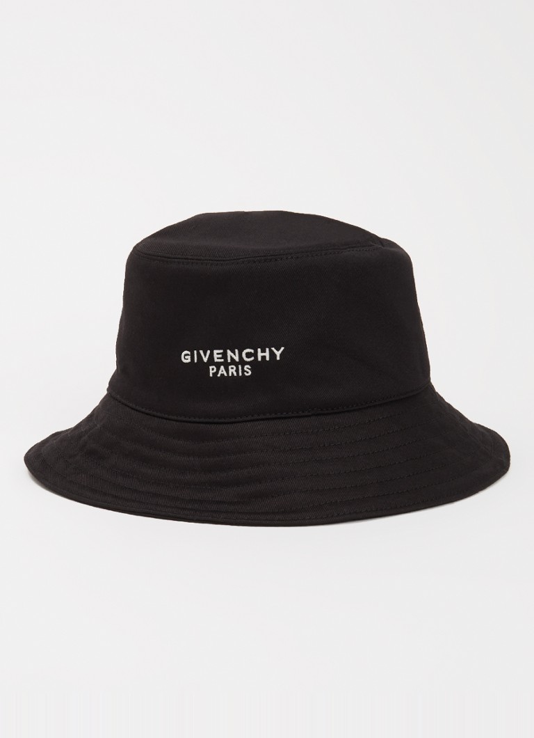 Givenchy Heren Bucket hoed met logoborduring in de kleur Zwart, maat: 59