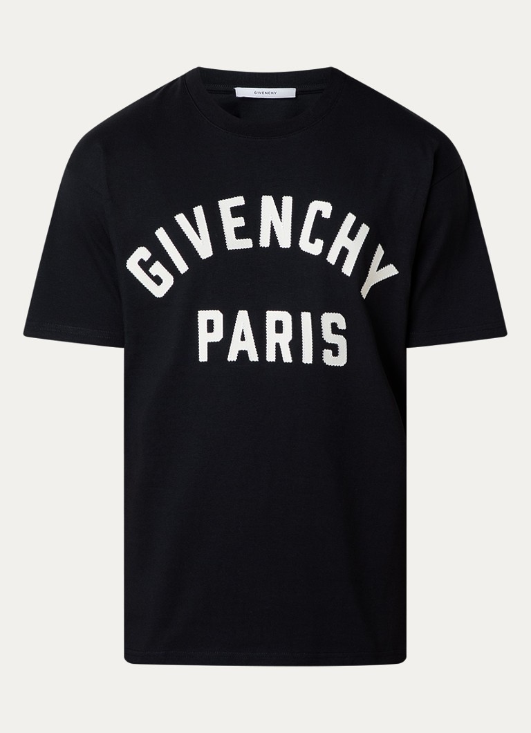 Givenchy Heren T-shirt met logoborduring in de kleur Zwart, maat: L
