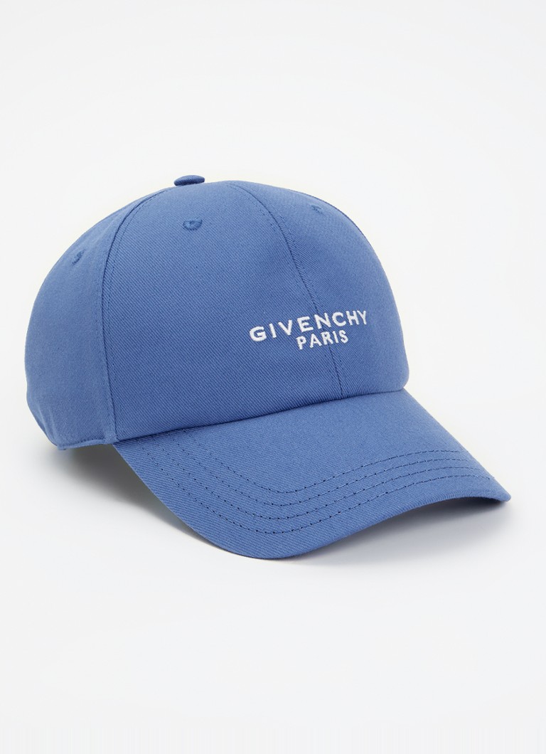 Givenchy Heren Pet met logoborduring in de kleur Staalblauw, maat: OS