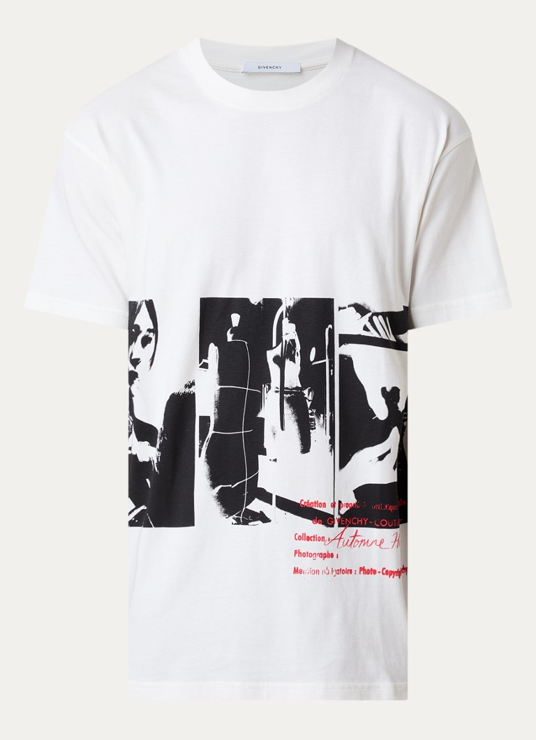 Givenchy Heren T-shirt met print in de kleur Gebroken wit, maat: S