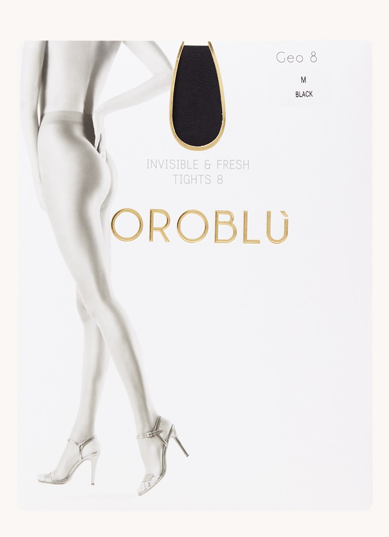 Oroblu Dames Geo panty in 8 denier in de kleur Zwart, maat: S