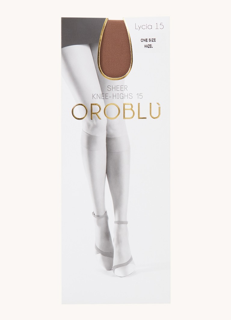 Oroblu Dames Lycia kniekousen in 15 denier in de kleur Hazelnootbruin, maat: 1 SIZE