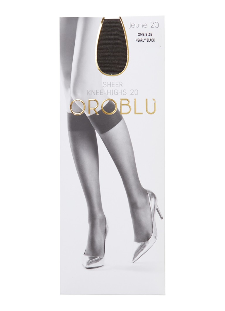 Oroblu Dames Jeune kniekousen in 20 denier in de kleur Donkergrijs, maat: 1 SIZE