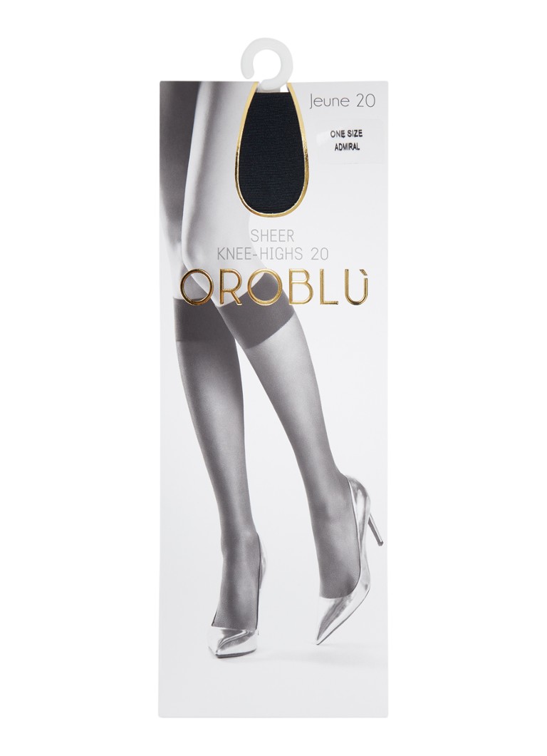 Oroblu Dames Jeune kniekousen in 20 denier in de kleur Indigo, maat: 1 SIZE