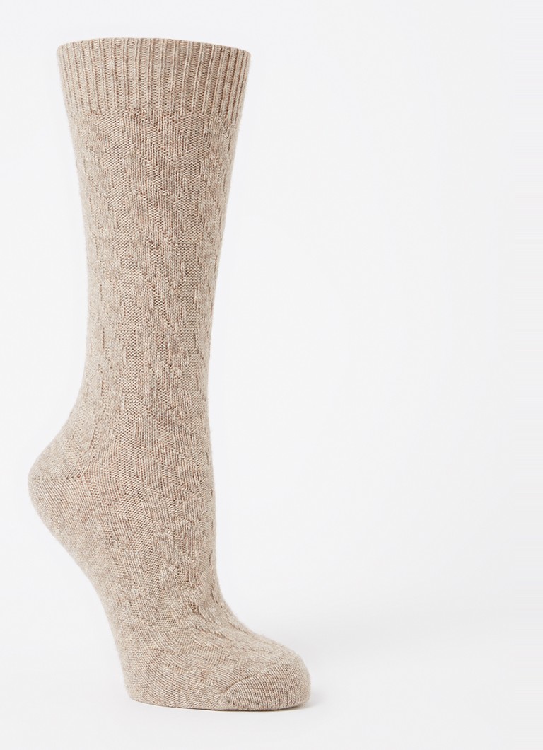 Oroblu Dames Gwen sokken in kasjmierblend in de kleur Beige, maat: 35/38