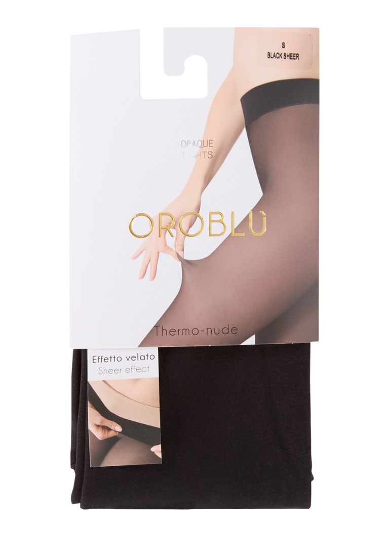 Oroblu Dames Thermo-Nude panty in 30 denier black sheer in de kleur Zwart, maat: S