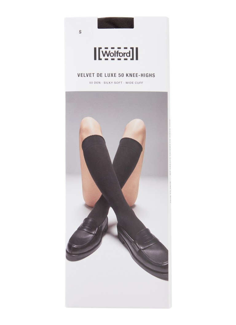 Wolford Dames Velvet de Luxe pantykousen in 50 denier in de kleur Nearly Black - 7212