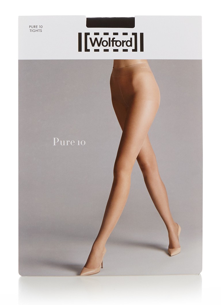 Wolford Dames Pure panty in 10 denier in de kleur Diepzwart