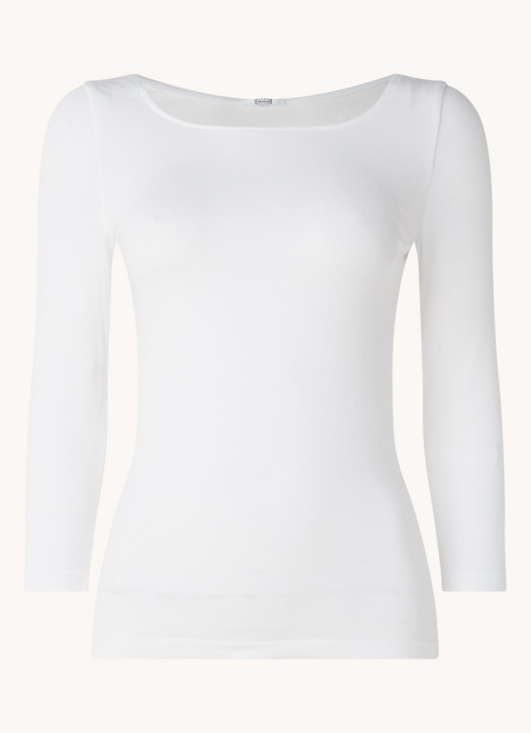 Wolford Dames Cordoba naadloze longsleeve met driekwart mouw in de kleur Wit