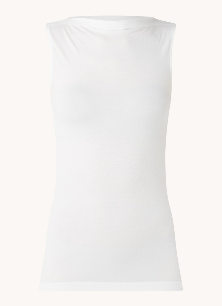 Wolford Dames Aurora mouwloze top met boothals in de kleur Wit