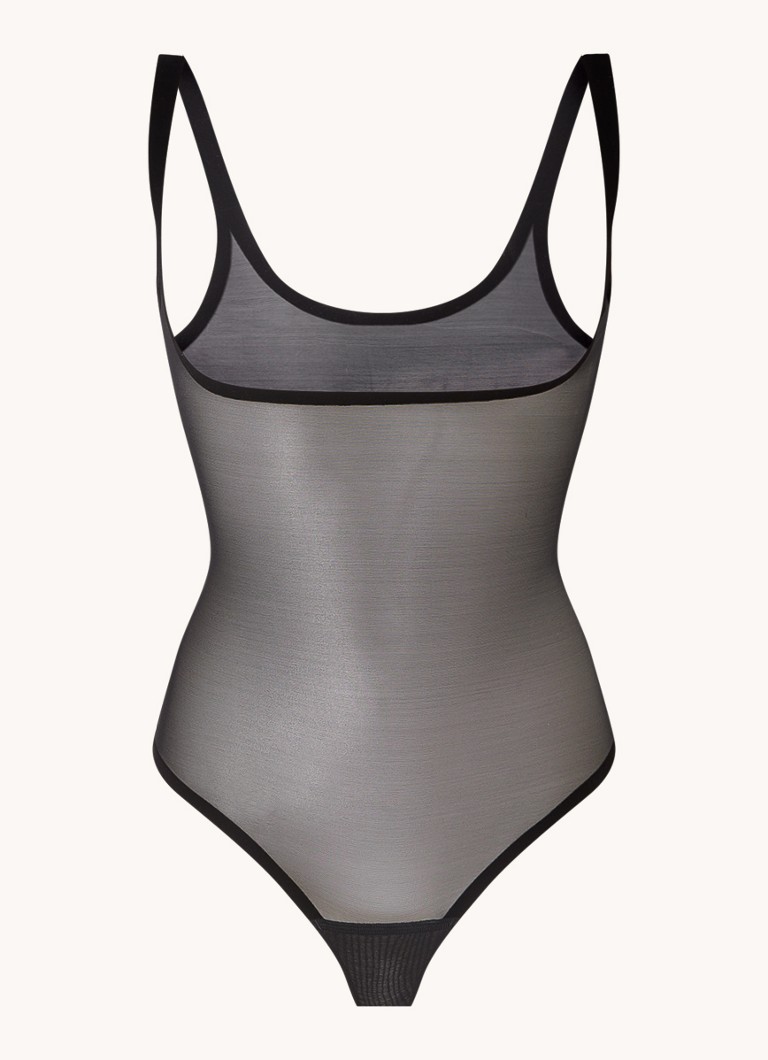 Wolford Dames Tulle corrigerende body van mesh in de kleur Zwart