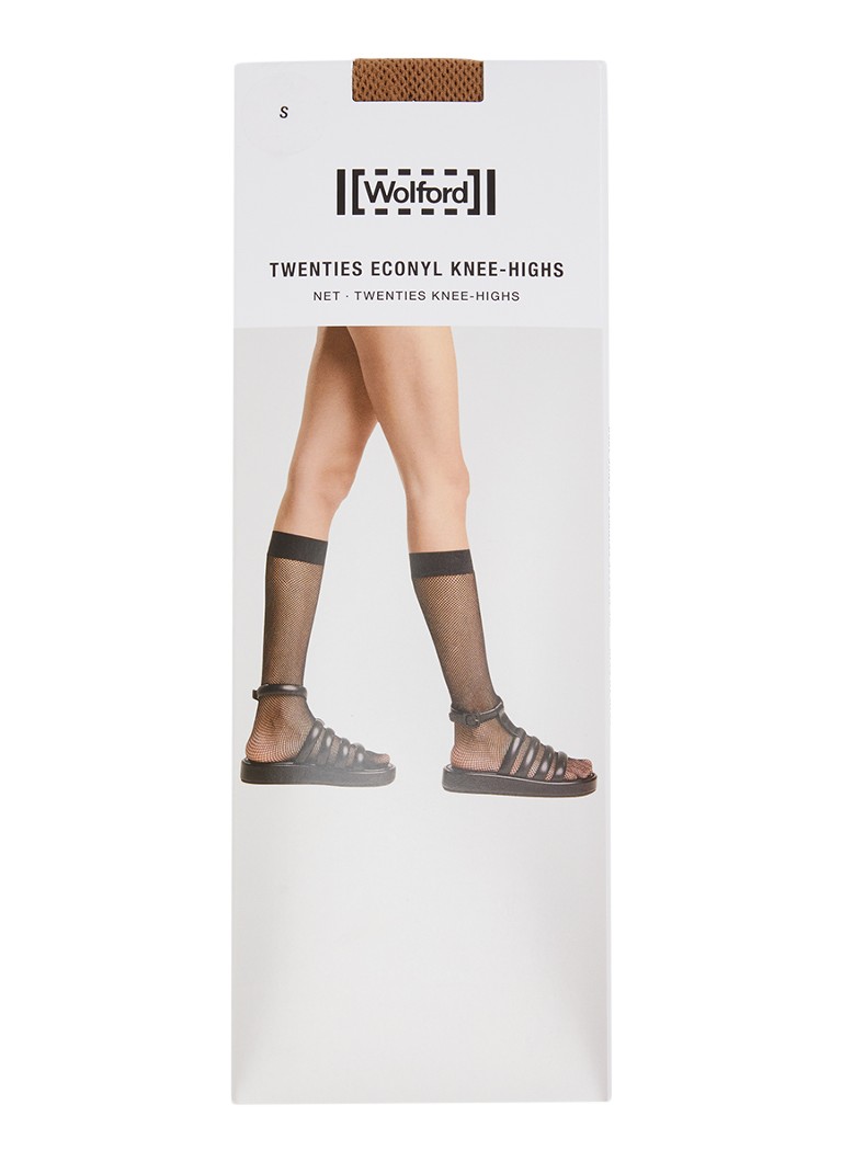 Wolford Dames Twenties Enonyl kniekousen in de kleur Beige