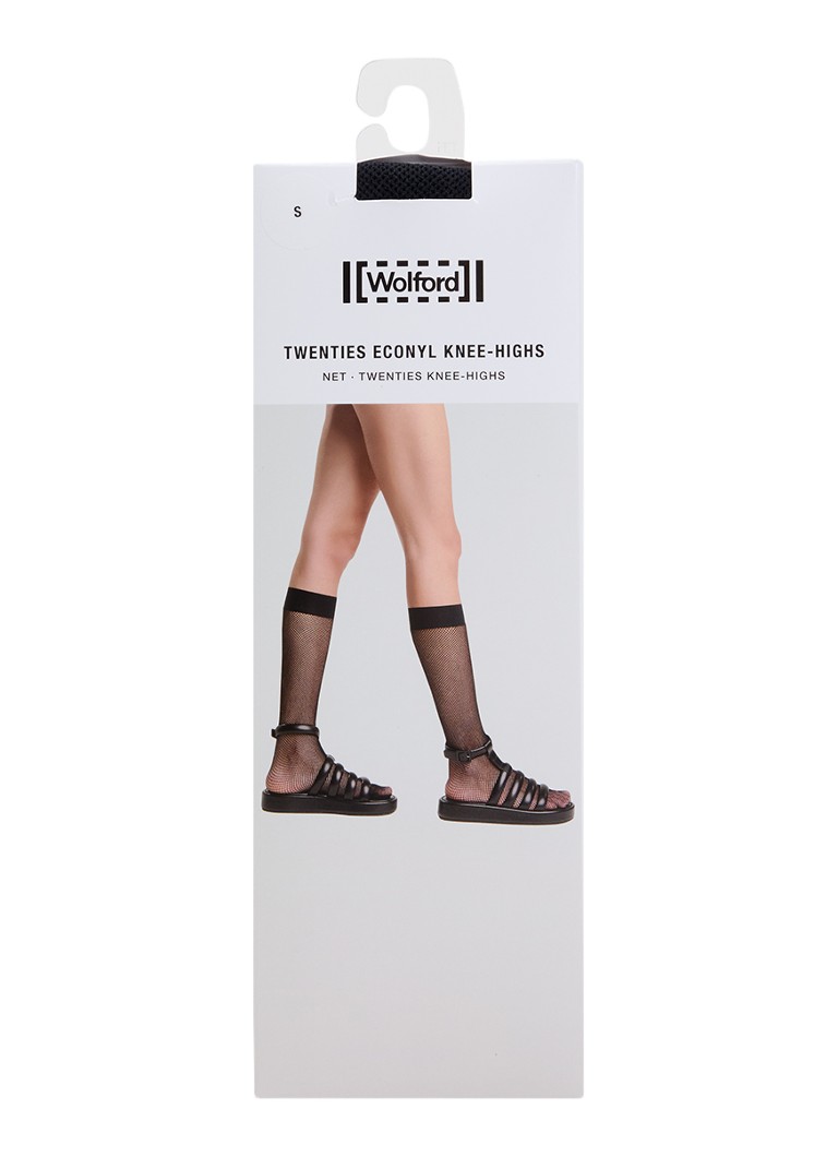 Wolford Dames Twenties Enonyl kniekousen in de kleur Zwart