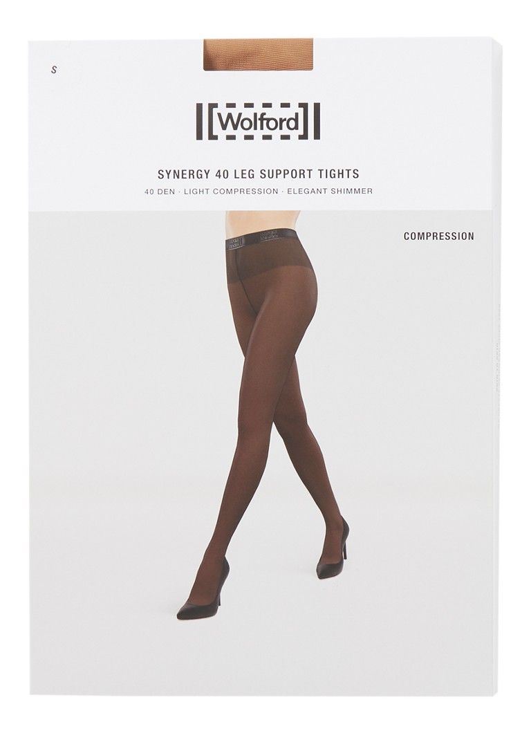 Wolford Dames Synergy corrigerende panty in 40 denier in de kleur Donkerbruin