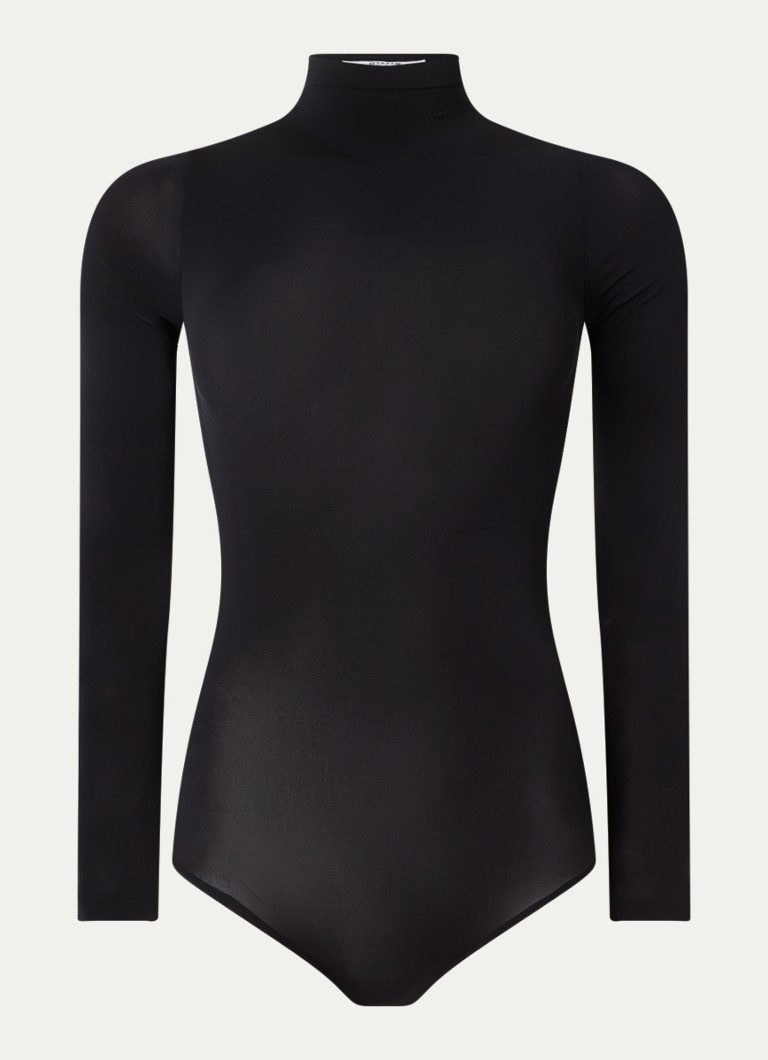 Wolford Dames Buenos Aires stringbody met col in de kleur Zwart