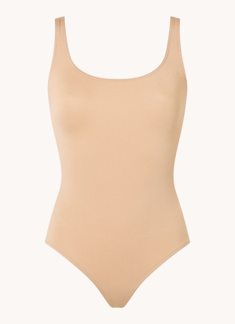 Wolford Dames Jamaika stringbody met glanzende finish in de kleur Beige