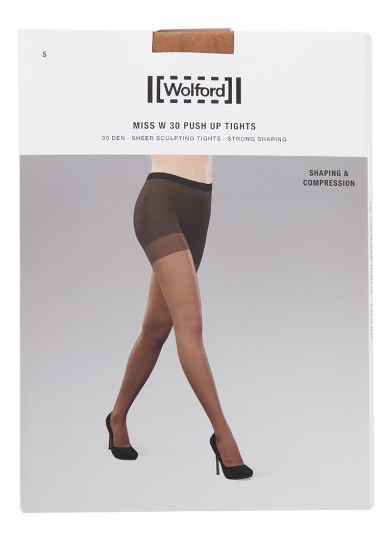 Wolford Dames Miss W panty in 30 denier in de kleur Lichtbruin