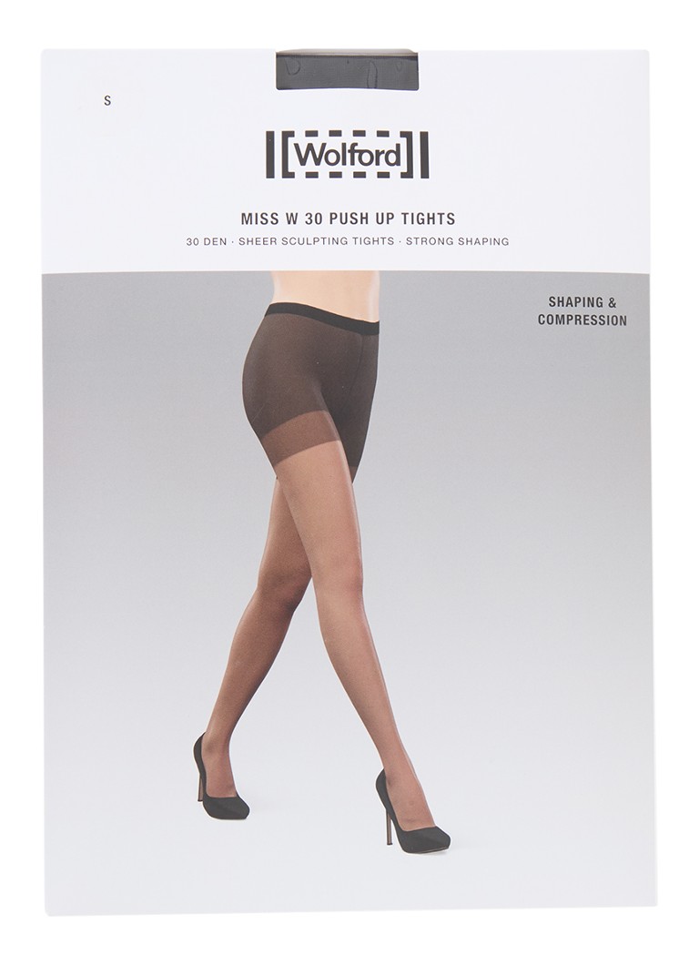 Wolford Dames Miss W panty in 30 denier in de kleur Zwart