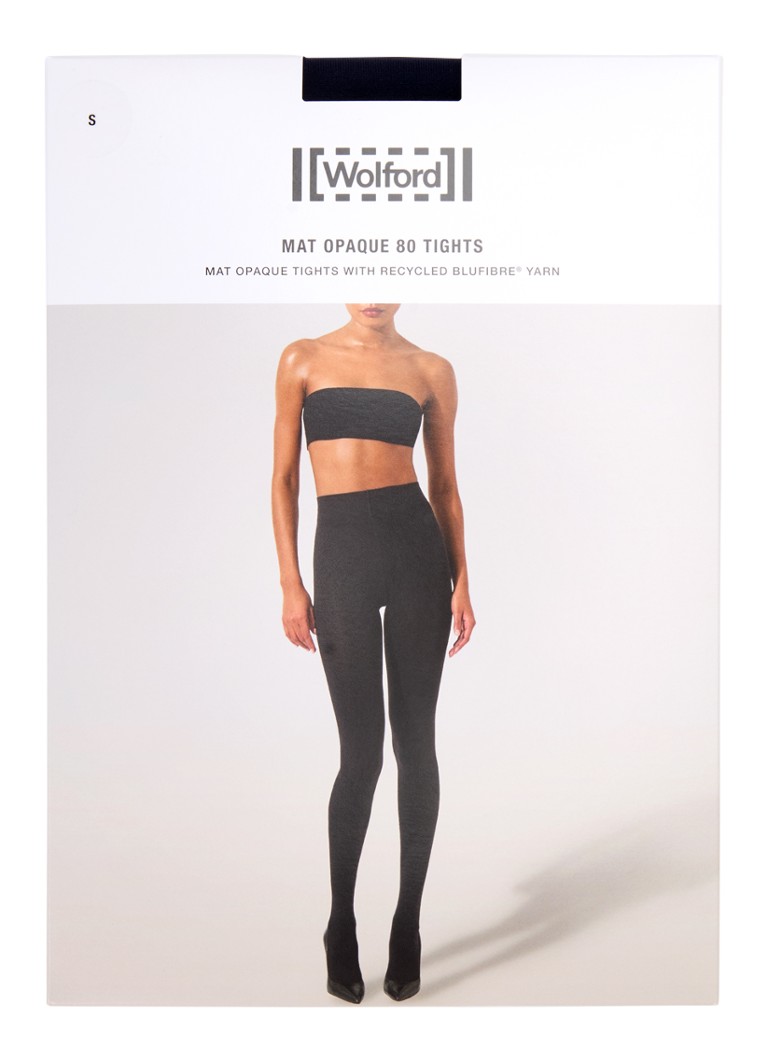 Wolford Dames Mat Opaque panty in 80 denier in de kleur Donkerblauw