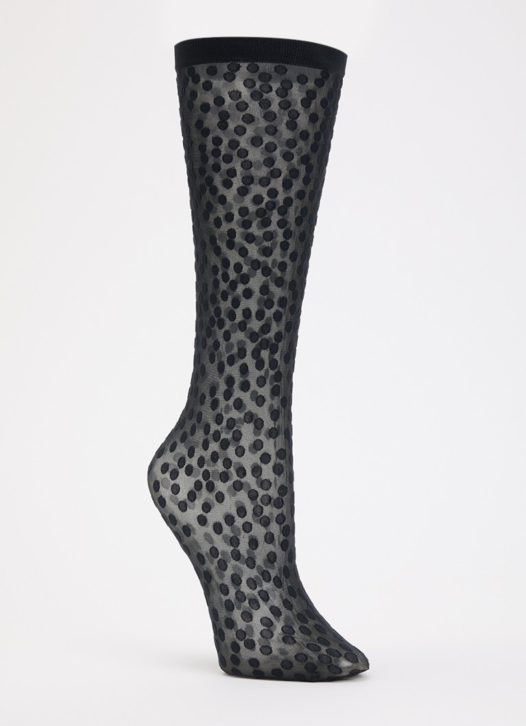 Wolford Dames Sweet Dots pantysokken met stippenprint in 20 denier in de kleur Zwart