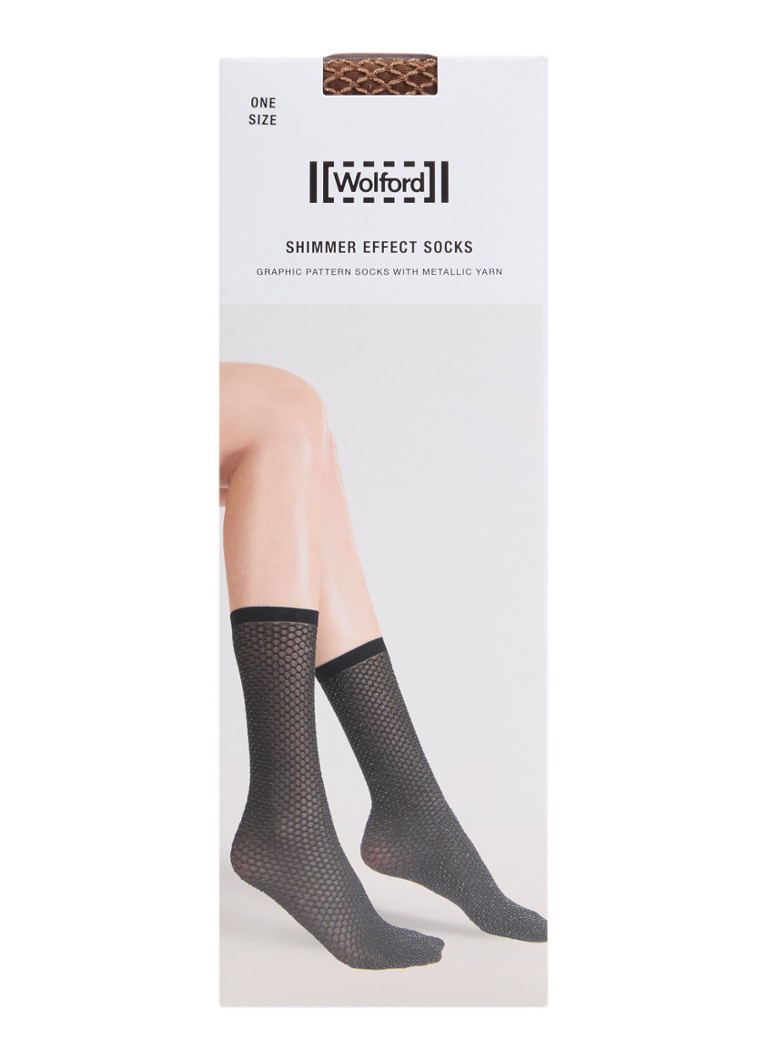 Wolford Dames Shimmer Effect pantysokken met lurex in 25 denier in de kleur Cognac