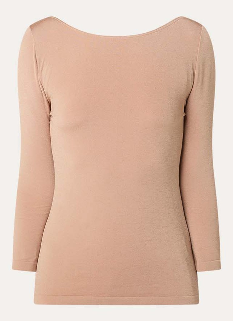 Wolford Dames Cordoba top met boothals in de kleur Camel