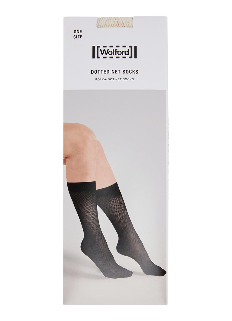 Wolford Dames Dotted net pantykousen in de kleur Wit