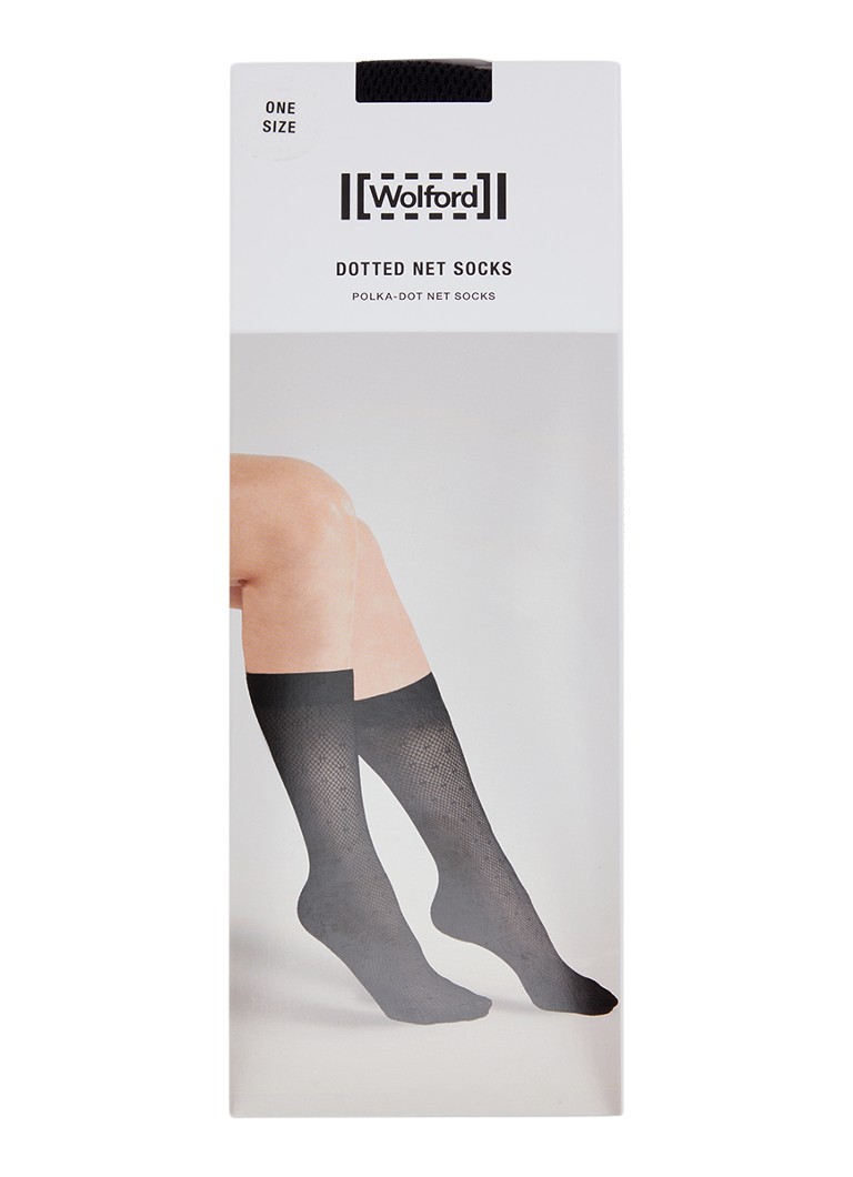 Wolford Dames Dotted net pantykousen in de kleur Zwart