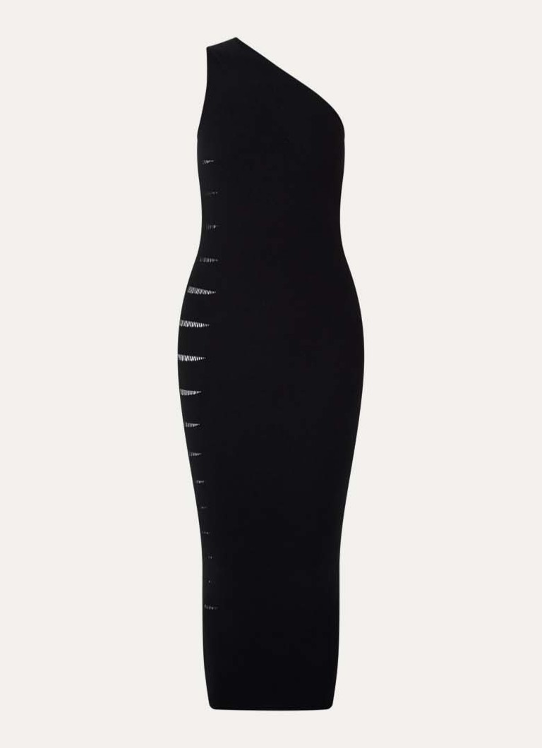 Wolford Dames Slash midi kokerjurk met cut-out detail in de kleur Zwart