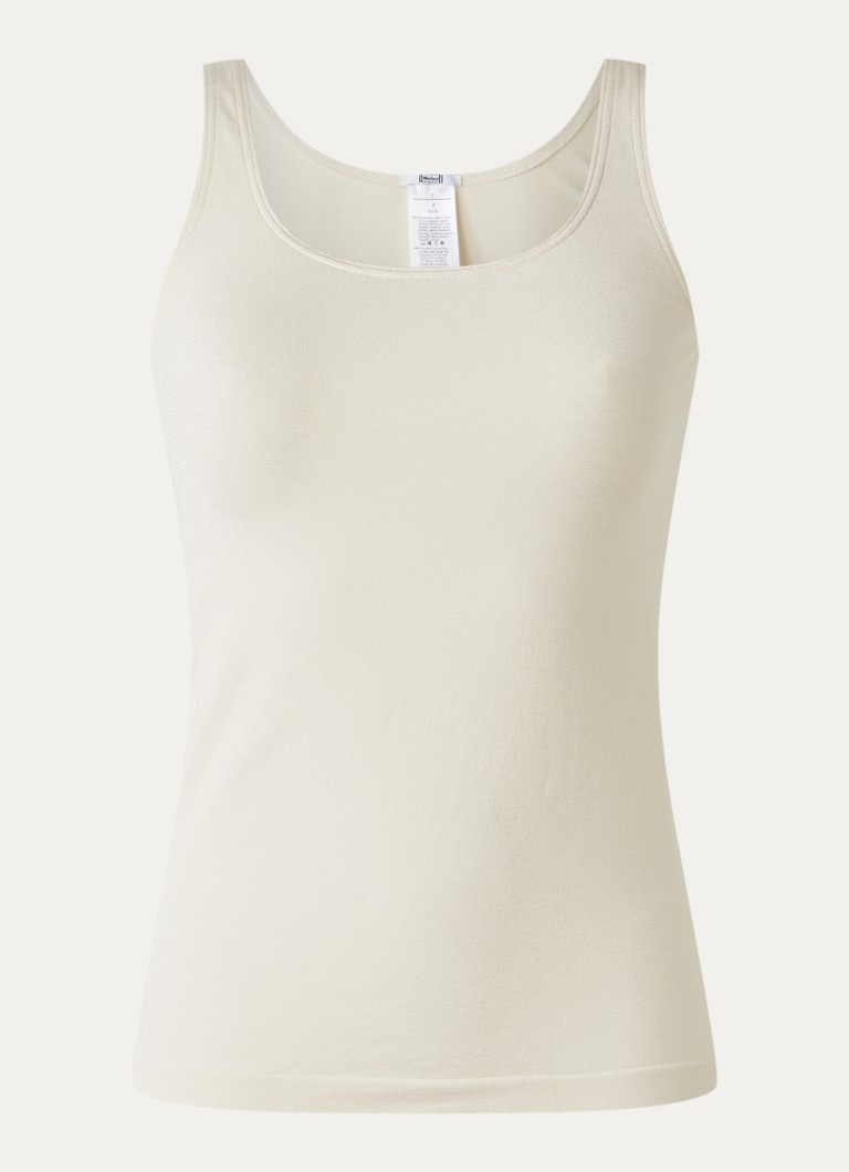 Wolford Dames Jamaika tanktop met ronde hals in de kleur Ivoor