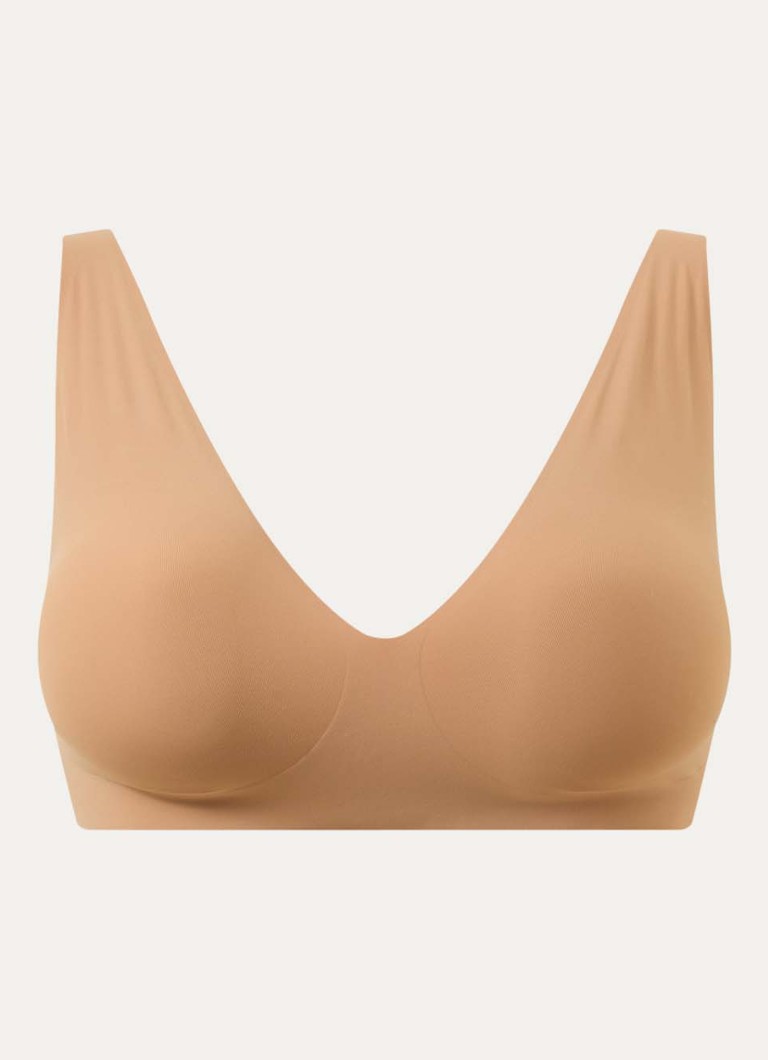Wolford Dames Pure 3W Skin naadloze bralette in de kleur Camel