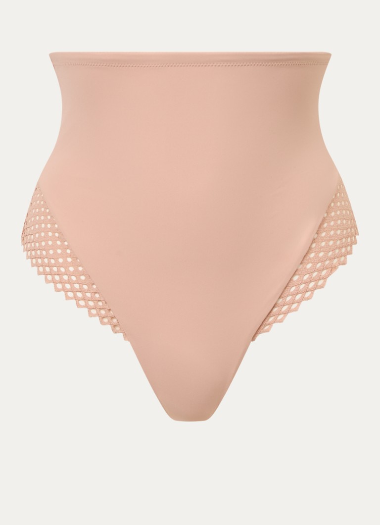 Wolford Dames Romantic high waisted corrigerende hipster met opengewerkt dessin in de kleur Beige