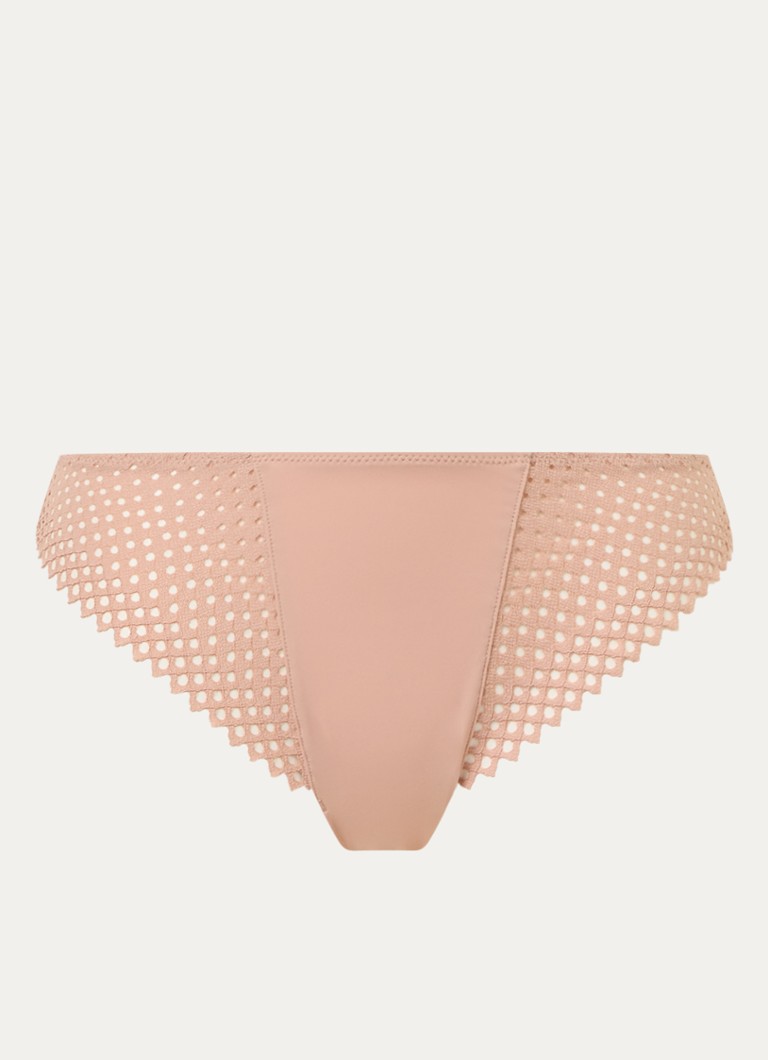 Wolford Dames Romantic slip met opengewerkt dessin in de kleur Zalmroze