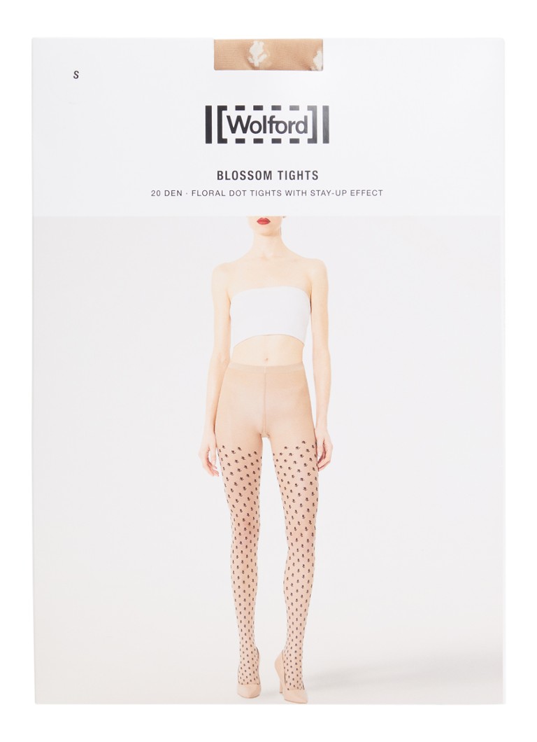 Wolford Dames Blossom panty met bloemenprint in de kleur Beige