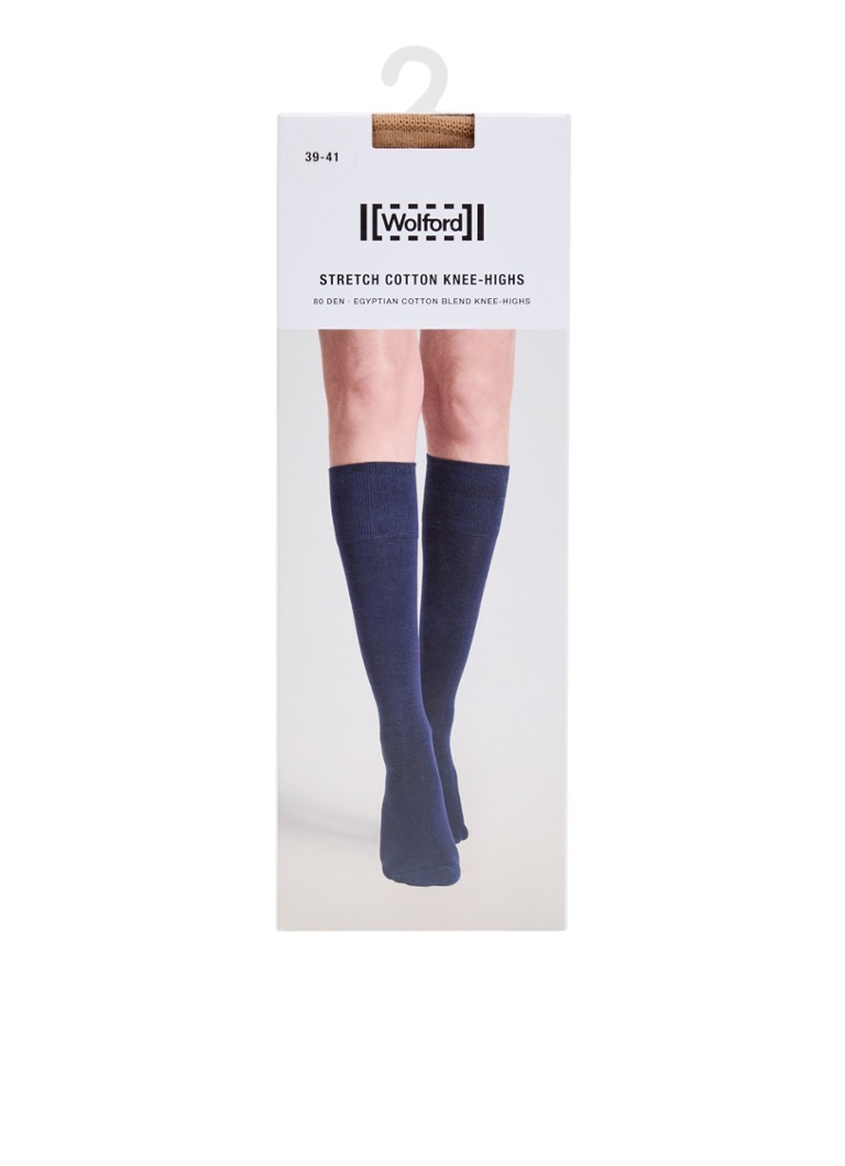 Wolford Dames Stretch kniekousen in katoenblend in de kleur Camel