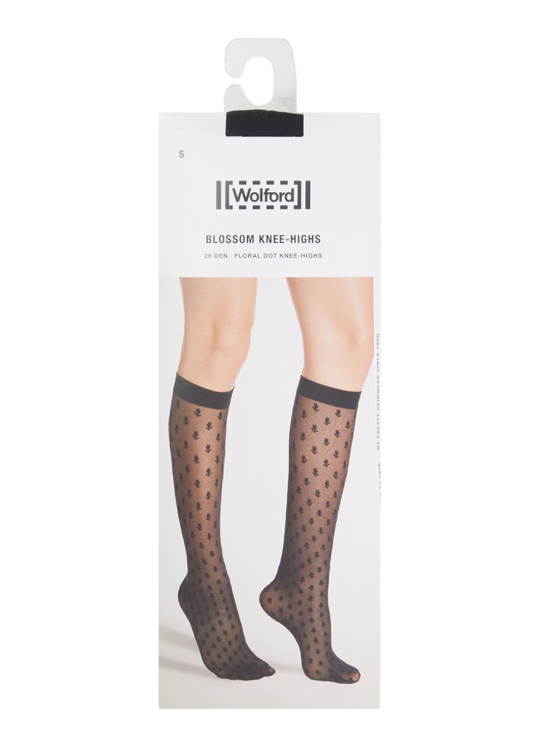 Wolford Dames Blossom pantykousen in 20 denier in de kleur Zwart