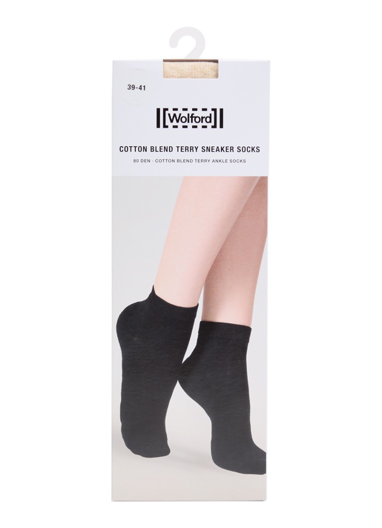 Wolford Dames Terry sneakersokken in katoenblend in de kleur Creme