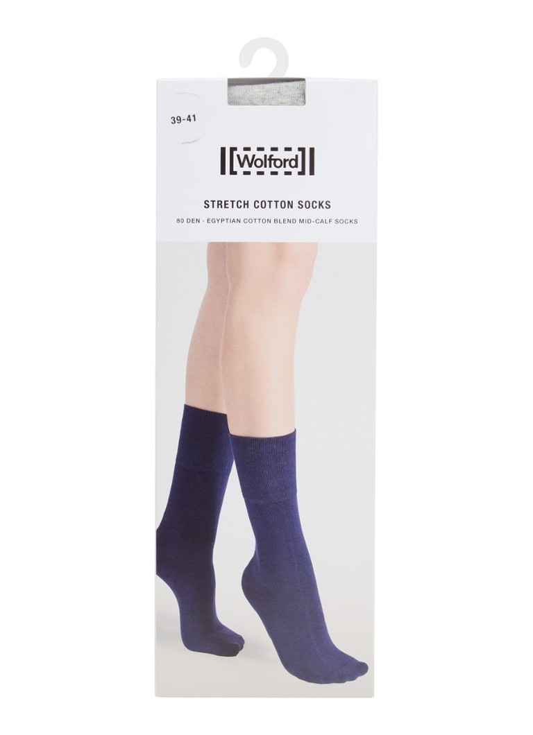 Wolford Dames Stretch sokken in katoenblend in de kleur Grijsmele
