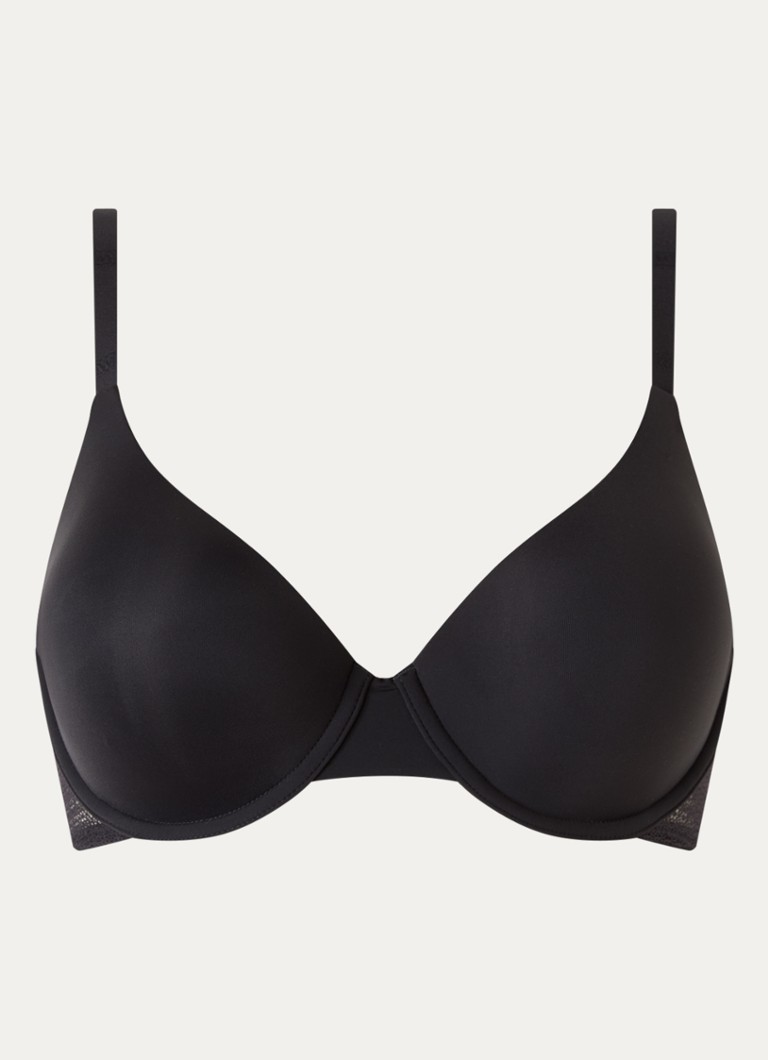 Wolford Dames Linea Netta voorgevormde bh met opengewerkt dessin in de kleur Zwart