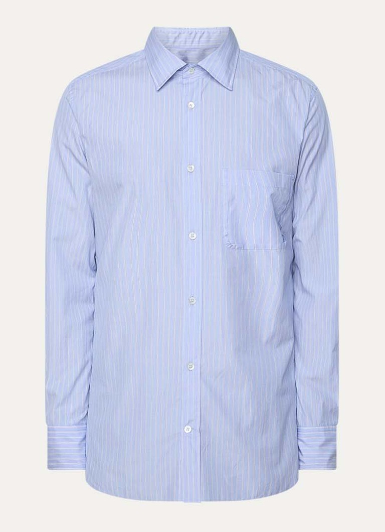 Maison Margiela Heren Regular fit overhemd met borstzak in de kleur Lichtblauw, maat: 40