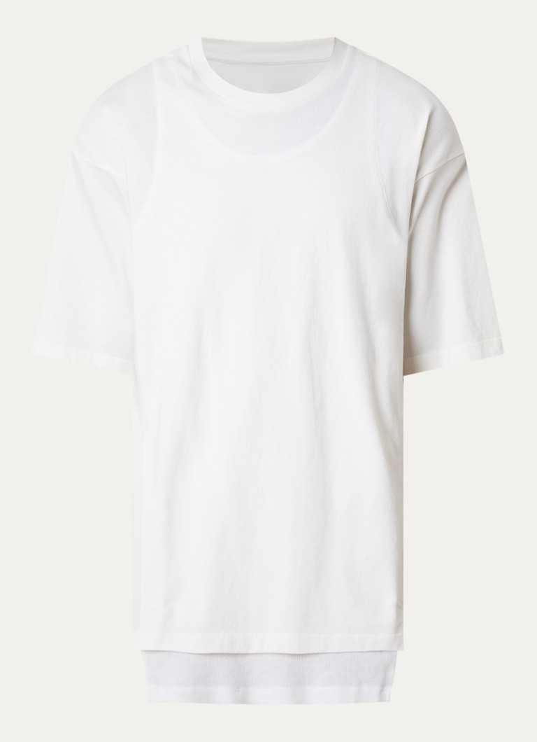 Maison Margiela Heren T-shirt met ronde hals in de kleur Gebroken wit, maat: S