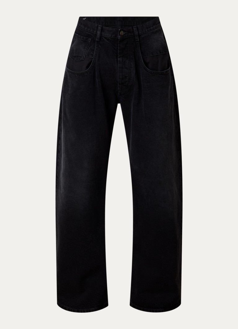 Maison Margiela Heren Wide leg jeans met gekleurde wassing in de kleur Zwart, maat: 32
